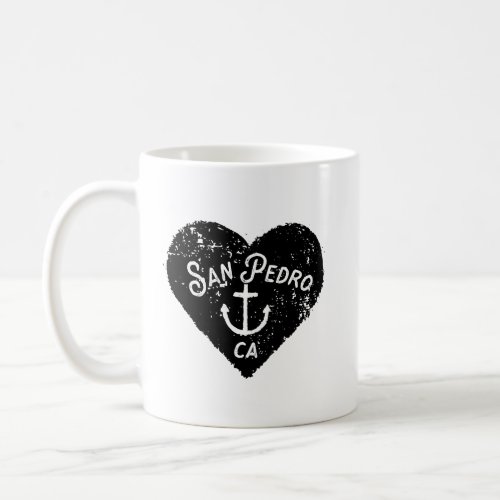 Love San Pedro California Heart and Anchor Coffee Mug