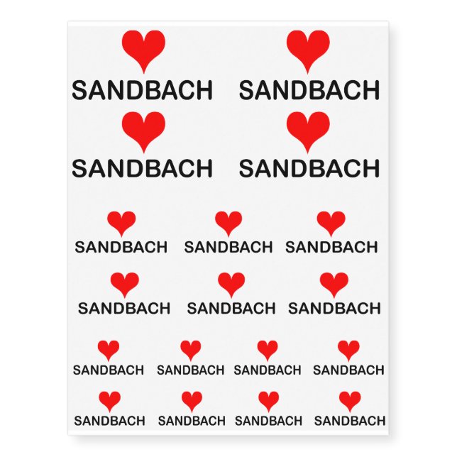 Love Sandbach Temporary Tattoos (Front)