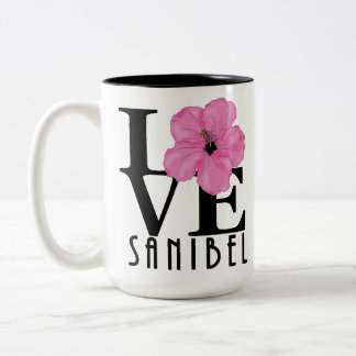 LOVE Sanibel Pink 15oz Two-Tone Coffee Mug