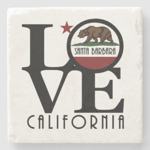 LOVE Santa Barbara California Stone Coaster