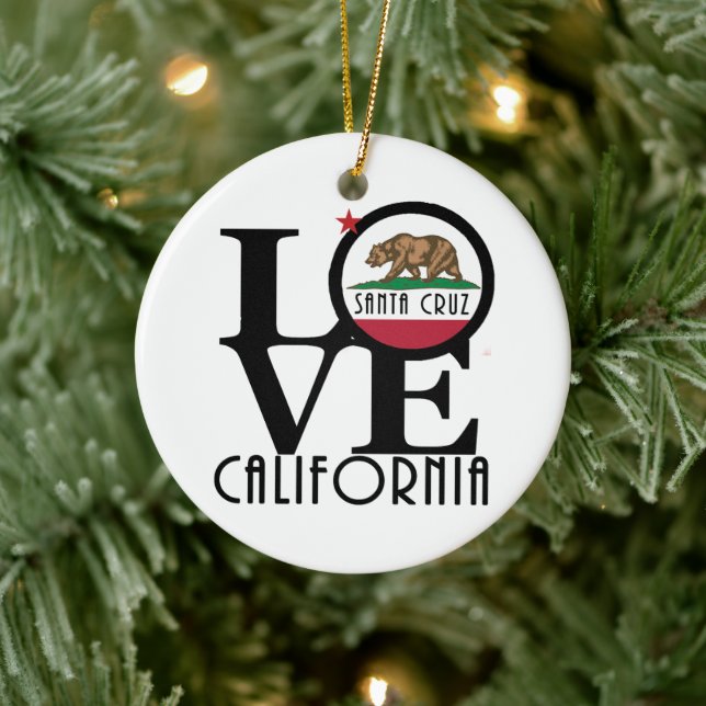 LOVE Santa Cruz Ceramic Ornament (Tree)