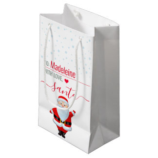 "Love, Santa" Cute Personalized Christmas Gift Small Gift Bag