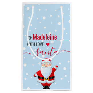 "Love, Santa" Cute Snowy Customized Christmas Gift Small Gift Bag