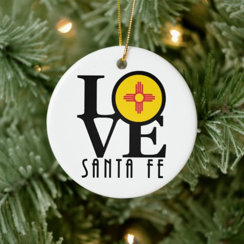 LOVE Santa Fe Ceramic Ornament