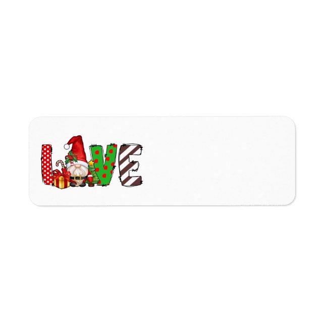 Love Santa Gnome Address Labels (Front)