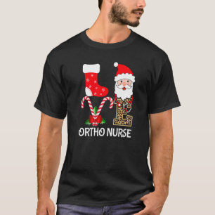 Love Santa Hat Stethoscope Ortho Nurse Orthopedic T-Shirt
