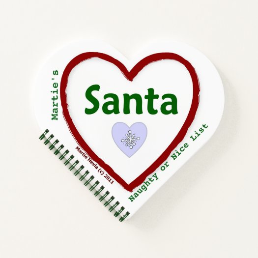 Love Santa (Heart-Shaped) Spiral Notebook