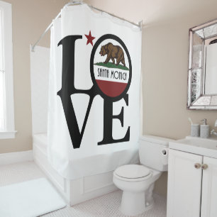 LOVE Santa Monica California Shower Curtain