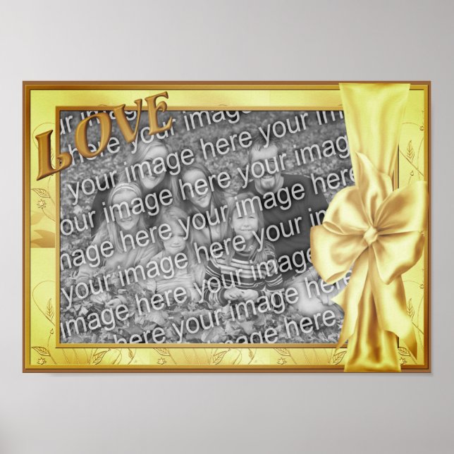 Love Satin Bow Frame Add Your Photo  Poster (Front)