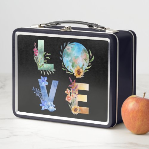 LOVE SAVE OUR PLANET METAL LUNCH BOX