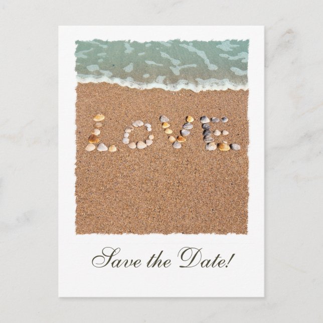 Love Save the Date Announcement Postcard (Front)