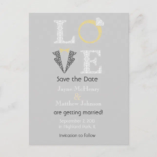 LOVE - Save the Date Postcard | Zazzle