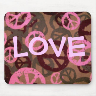 LOVE-Saying-Peace Signs/Camo Look-Mousepad Mouse Pad