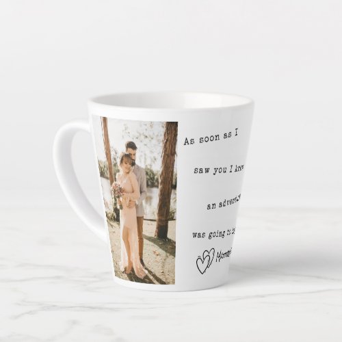 Love Saying Personalized Two Photo Wedding Latte Mug