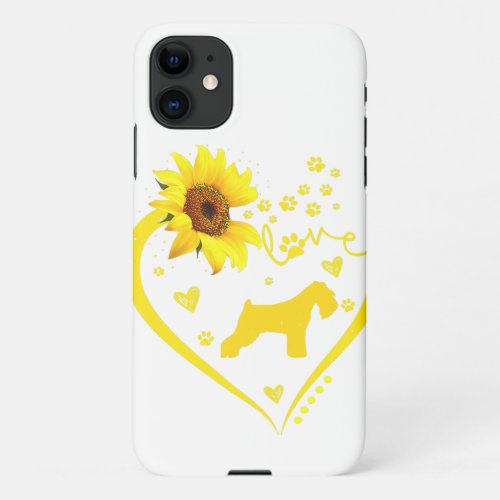 Love Schnauzer Sunflower  For Dog Lover Gift iPhone 11 Case
