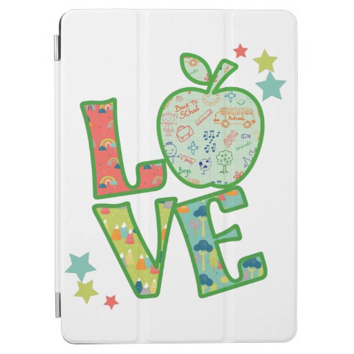 Love School Apple, Drawn Back to School iPad Air Cover