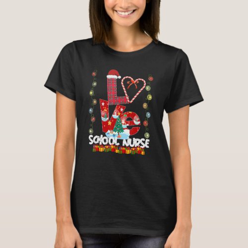 Love School Nurse Santa Hat Candy Xmas Pajama   T_Shirt