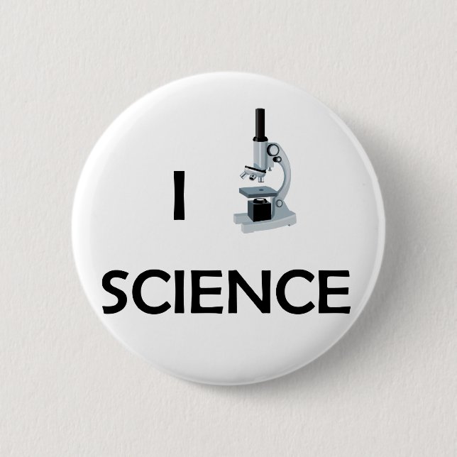 Love Science Microscope Pinback Button (Front)