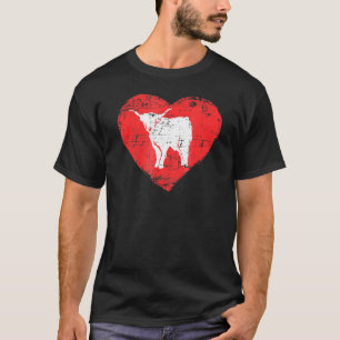 Love Scotland Shaggy Highland Cow Heart T-Shirt