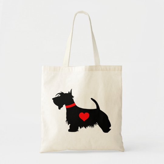 Love Scottie Dog With Heart Tote Bag Zazzle Love Scottie Dog With Heart Tote Bag