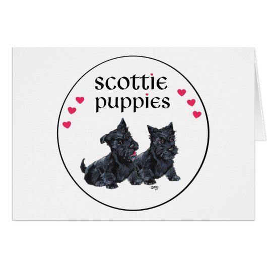 Love Scottie Puppies Valentine (Front Horizontal)