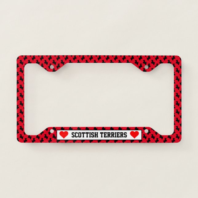 Love Scottish Terriers License Plate Frame (Front)