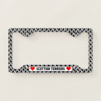 Love Scottish Terriers License Plate Frame