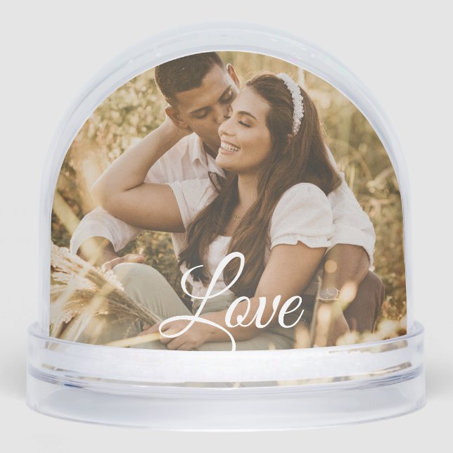 Love script 2 couple photo snow globe (Front)