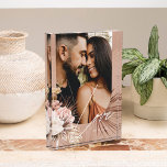 Love Script Boho Watercolor Floral Keepsake Arch Photo Block<br><div class="desc">A beautiful photo keepsake gift for the newlyweds. Beautifully designed modern bohemian watercolor tropical floral wedding photo featuring our hand-drawn boho botanical flowers and tropical greenery. Modern geometrical shapes paired with a beautiful modern boho color palette create this elegant sophisticated wedding photo keepsake. "Love" script photo overplay, customize with the...</div>