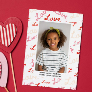 LOVE SCRIPT COLLAGE PHOTO CLASSROOM VALENTINES NOTE CARD