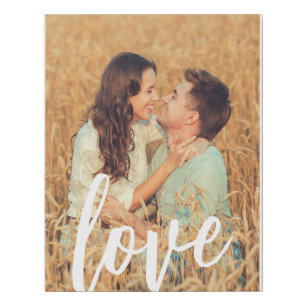 Love Script Custom Photo Faux Canvas Print