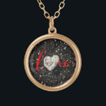 Love Script Hawaii Black Sand Beach Heart Photo Gold Plated Necklace<br><div class="desc">“Love”. I feel lucky to have spotted this heart-shaped coral rock, while walking this Big Island Hawaiian black sand beach in the late afternoon. Travel back to your vacation days whenever you wear this stunning, beautiful photo charm necklace. This necklace comes in small, medium and large sizes, as well as...</div>