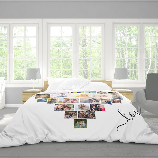 Love Script Heart 29 Photo Collage King Size Duvet Cover (Creator Uploaded)