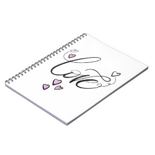 Love Script Journal Minimalist Heart Spiral Note