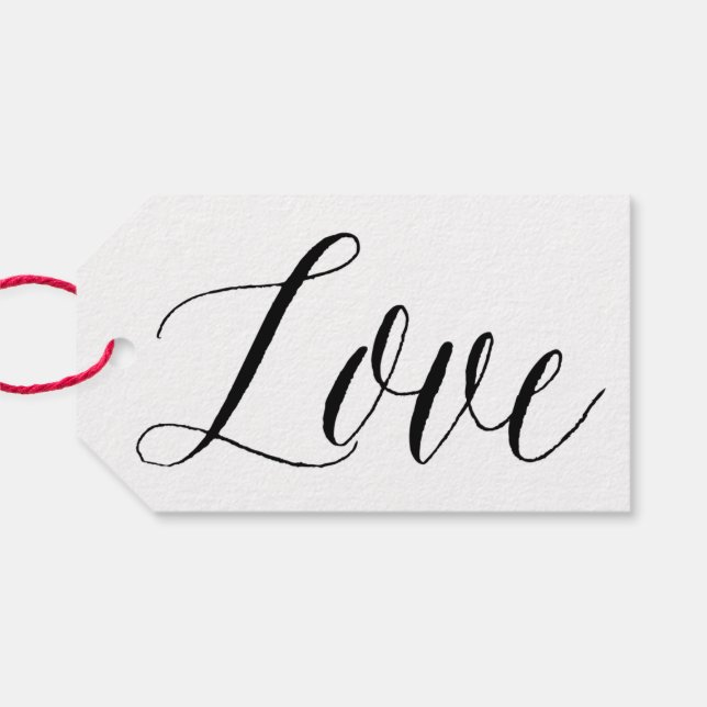 Love Script | Kraft Paper Calligraphy Gift Tag (Back Horizontal)