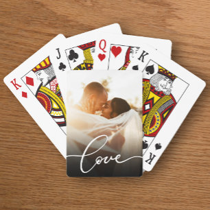 Love Script Newlywed Custom Photo Poker Cards