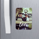 Love Script Overlay Magnet<br><div class="desc">Share a favorite everyday,  engagement or wedding photo on our rectangular flexi magnets featuring "love" in modern white handwritten script along the bottom. Makes a unique wedding favor when paired with an engagement photo!</div>