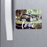 Love Script Overlay Magnet<br><div class="desc">Share a favorite everyday,  engagement or wedding photo on our rectangular flexi magnets featuring "love" in modern white handwritten script along the bottom. Makes a unique wedding favor when paired with an engagement photo!</div>
