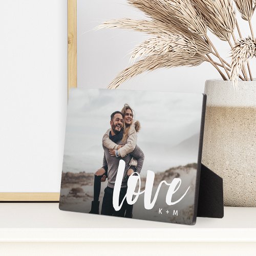 Love Script Overlay Personalized Couples Plaque