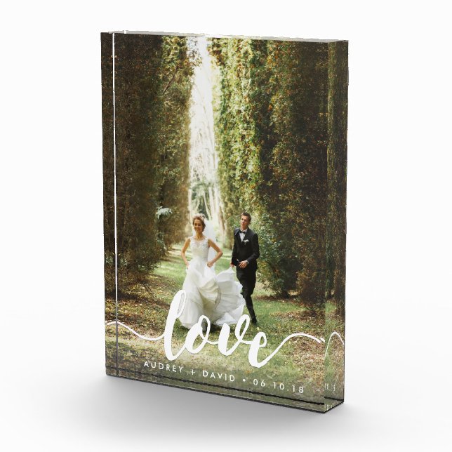 Love Script Overlay | Personalized Wedding Photo Block (Right)