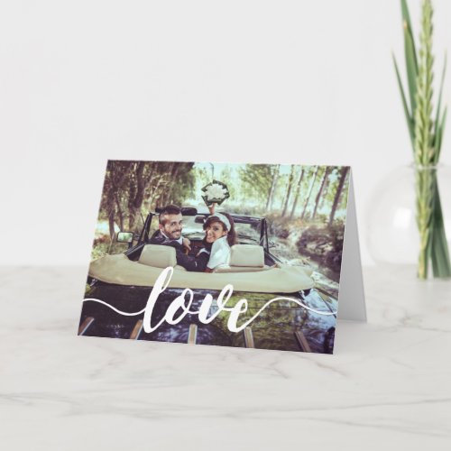 Love Script Overlay Photo Card