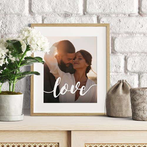 Love Script Overlay Photo Print