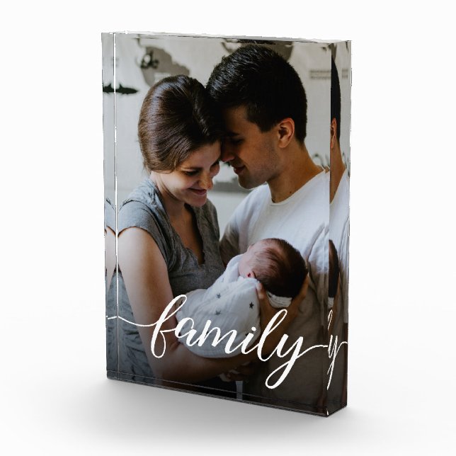 Love Script Personalized Family Photo Block (Right)