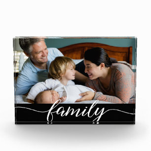 Love Script Personalized Family Photo Block
