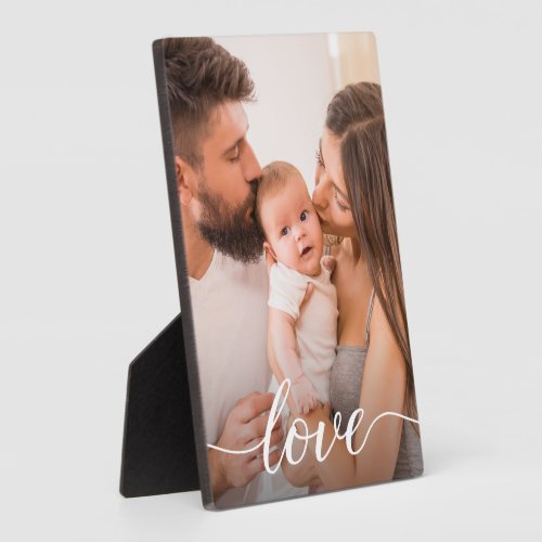 Love Script Personalized Family Photo Plaque