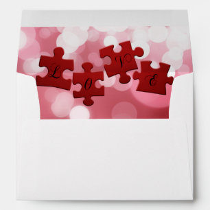 Love Script Puzzle Pieces Envelope