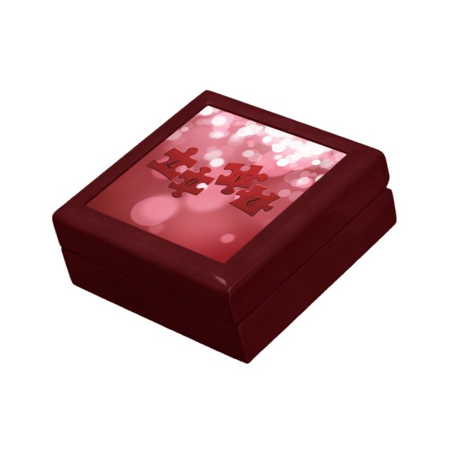 Love Script Puzzle Pieces Jewelry Box (Side)