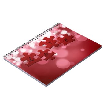 Love Script Puzzle Pieces Notebook by SorayaShanCollection at Zazzle