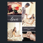 Love Script Rustic Wedding Photo Collage Print<br><div class="desc">Customize this photo enlargement with up to four of your favorite wedding shots from the best day ever. The chalkboard background blocks adds a rustic feel and the love script with it's modern handwritten style is elegant and classic. Personalize with your names and special wedding date. A perfect keepsake. You...</div>