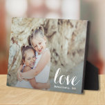 LOVE Script Tabletop Easel Photo Plaque<br><div class="desc">This charming tabletop photo plaque has a built-in easel for frameless display of your favorite photo. Features the word LOVE in a beautiful white script (can be deleted or changed) and any other information you want to include. Create a keepsake to give as gifts or for yourself.</div>